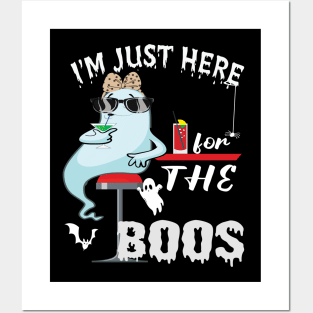 I'm Just Here For The Boos Funny Halloween Ghost Posters and Art